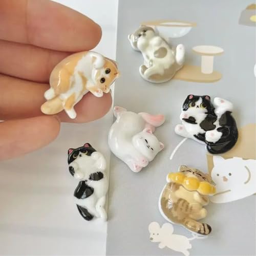 XFSAFDM 6PCS Stylish Fridge Magnets, Cat Themed Decorative Magnets for Refrigerator, Perfect for Kitchen Decor, Office, Gift (Multicolored) - Image 5