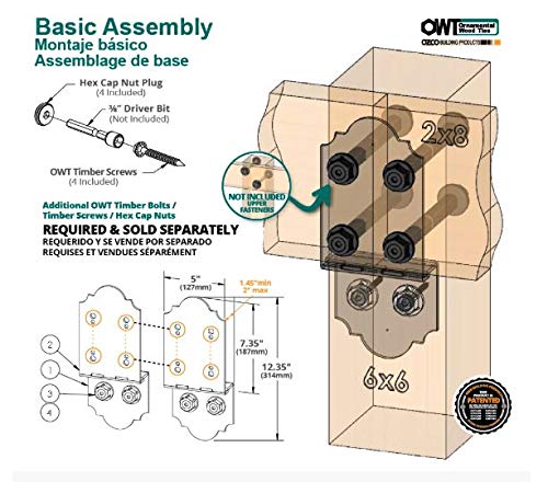 Ozco Building Products 56677 Laredo Sunset 8-inch Post to Beam Coupler (2 per Pack) , Black - Image 3