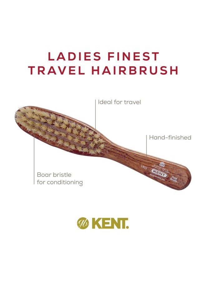 Kent LR23 Finest Ladies Narrow Style, Danta Wood, Pure White Bristle Hair Brush - Short to Medium Length Hair, Handbag Sized - Image 4