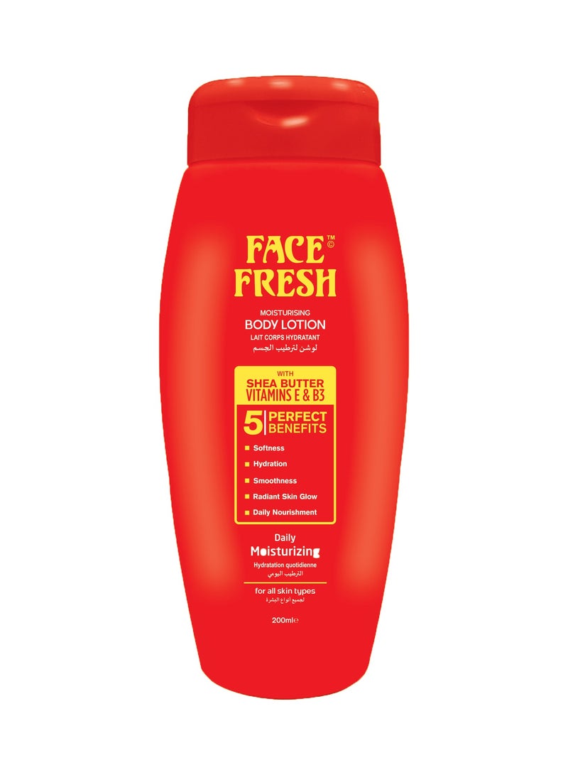 Face Fresh Daily Moisturizing Body Lotion for Dry Skin, Softness, Hydration, Smoothness, Radiant Glow, Suitable for All Skin Types, 200 ml - Image 1