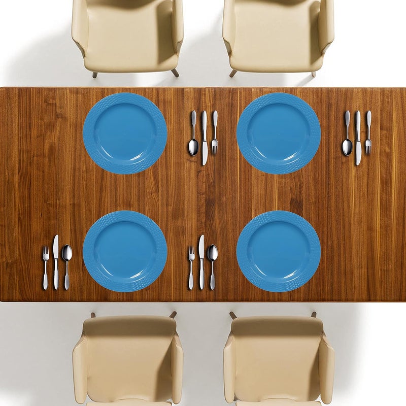 Cutting EDGE Round Full Dinner Plates Set of 4 MicrowaveDishwasherFreezer Safe Diameter 273 cm Blue - Image 3
