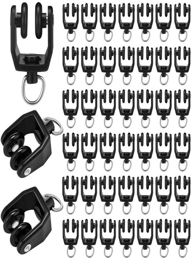 Jetec 50 Pcs Curtain Track Rollers Bulk Ceiling Curtain Track Hooks Flexible Bendable Clips 11 mm White Plastic Drapery Rail Gliders with Hooks for Shower Window (Black) - Image 1
