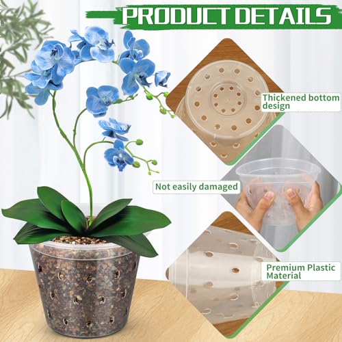 FUIJOL Small Orchid Pots, 8 Pack Orchid Planter with Holes, Clear Plastic Pots Indoor Outdoor, Slotted Orchids Planter (3 Inch) - Image 3