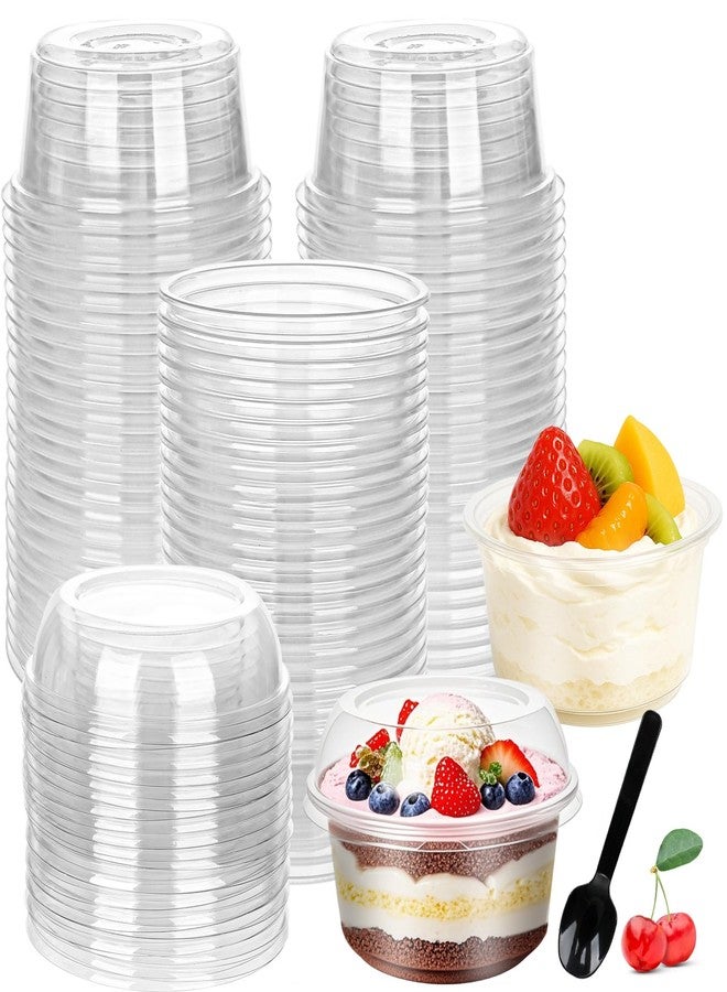 Ysglory 50 Pack 12 oz Plastic Dessert Cups Clear Acai Bowls with Lids Disposable Fruit Parfait Cups Containers With Spoon for Cupcake Yogurt Pudding Yogurt Parfait Smoothie - Image 1