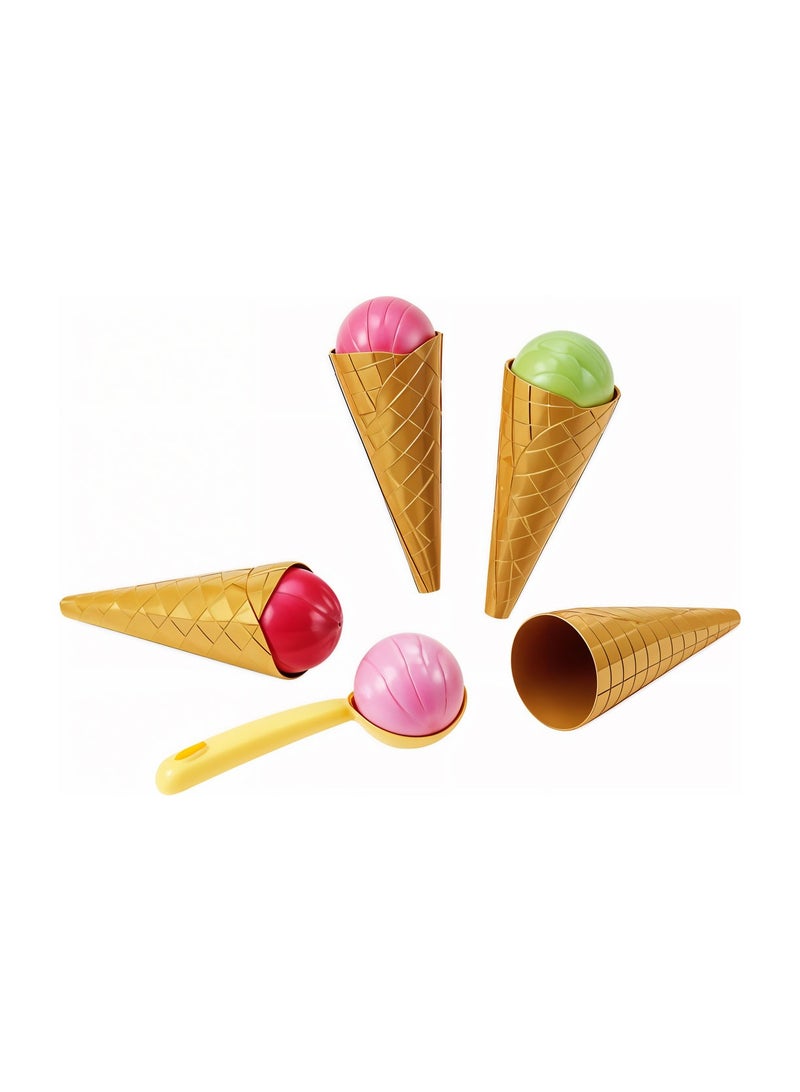 Playtive Ice Cream Play Set , 14 Piece Toy Kit for Kids Age 2+ , Imaginative Role Play Toy , Realistic Ice Cream Accessories | Safe & Certified Material , Ideal for Indoor & Outdoor Play , Educational & Fun Gift for Toddlers - Image 1