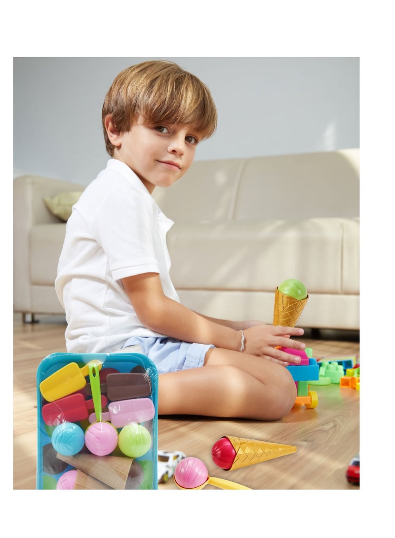 Playtive Ice Cream Play Set , 14 Piece Toy Kit for Kids Age 2+ , Imaginative Role Play Toy , Realistic Ice Cream Accessories | Safe & Certified Material , Ideal for Indoor & Outdoor Play , Educational & Fun Gift for Toddlers - Image 2