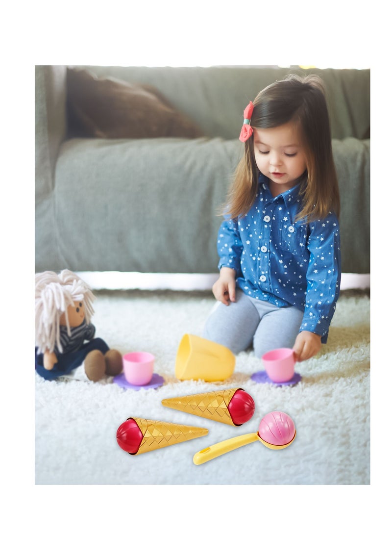 Playtive Ice Cream Play Set , 14 Piece Toy Kit for Kids Age 2+ , Imaginative Role Play Toy , Realistic Ice Cream Accessories | Safe & Certified Material , Ideal for Indoor & Outdoor Play , Educational & Fun Gift for Toddlers - Image 4