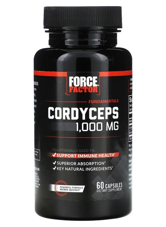 Force Factor Fundamentals Cordyceps 1000 mg 60 Capsules (500 mg per Capsule)