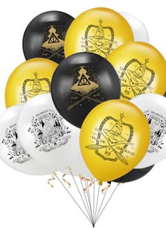Mordely Magic Theme Balloon Garland Kit - Wizard & Witch Birthday Party Decorations - Includes 8 Gold Balloons, 6 Black Balloons, 6 White Balloons, Banner & 2 Gold Flat Ribbons  - Image 4