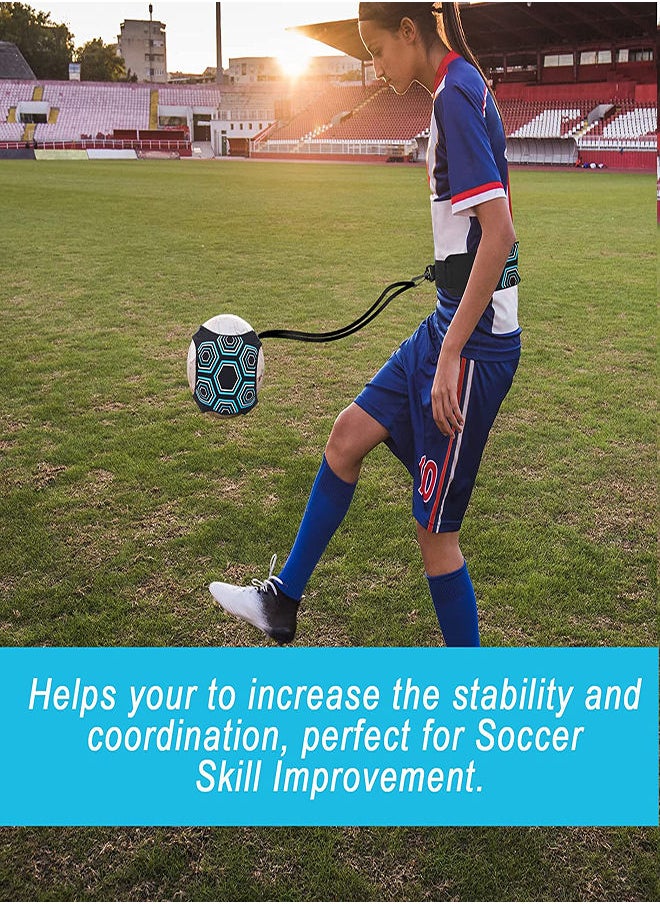 SYOSI - Football Kick Trainer, Hands-Free Solo Practice, Adjustable Soccer Training Waist Belt, Soccer Training Aid for Kids Adults, Football Training Equipment Universal Fits Size 3,4,5 Footballs - Image 1