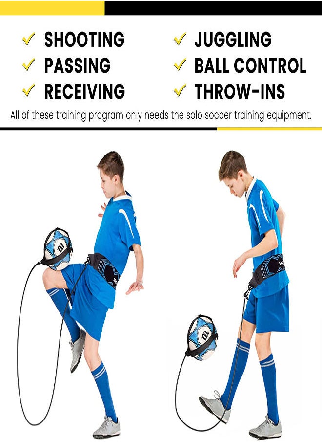 SYOSI - Football Kick Trainer, Hands-Free Solo Practice, Adjustable Soccer Training Waist Belt, Soccer Training Aid for Kids Adults, Football Training Equipment Universal Fits Size 3,4,5 Footballs - Image 1