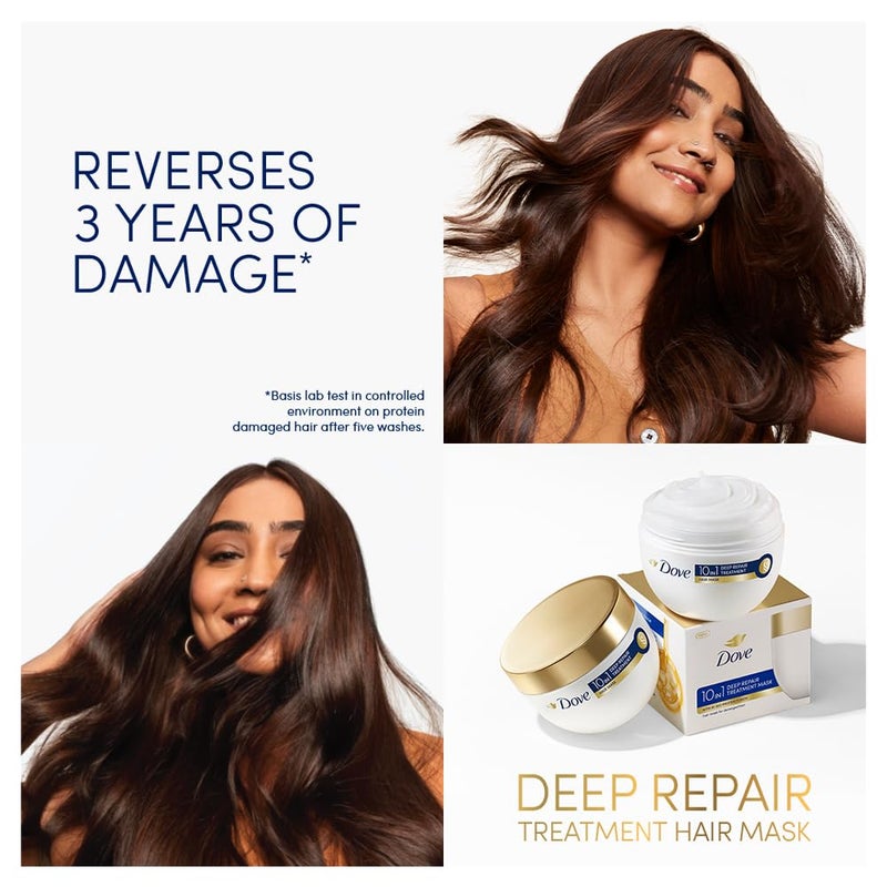 Dove 10 In 1 Deep Repair Treatment Hair Mask 300 Millilitre Floral For All Hair Types - Image 3