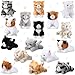 Leitee 16 Pcs Cat Stuffed Animals Bulk Party Favor 5 Inch Kitten Plush Toy Assorted Cute Cat Plush Stuffed Gift Small Fluffy Animal Toy for Birthday Adopt Pet Classroom Party FavorLovely Style - Image 3