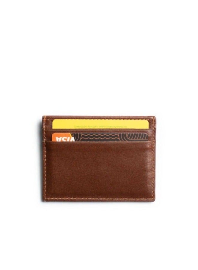 ايه ار سابلاي Business Card Holder من Arij Bags | حامل كروت جلد طبيعي، حجم صغير مناسب للجيب، 4 أماكن للكروت، مكان للنقود، تصميم عملي للاستخدام اليومي (10 × 7.5 سم) (هافان) - Image 2