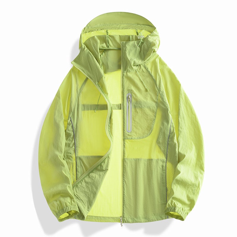 Generic Original Yarn Sun Protection Clothing Womens Breathable UV Protection Sun Protection Jacket Moisture Absorption and Sweat-wicking Outdoor Hiking Sun Protection Clothing B apple green