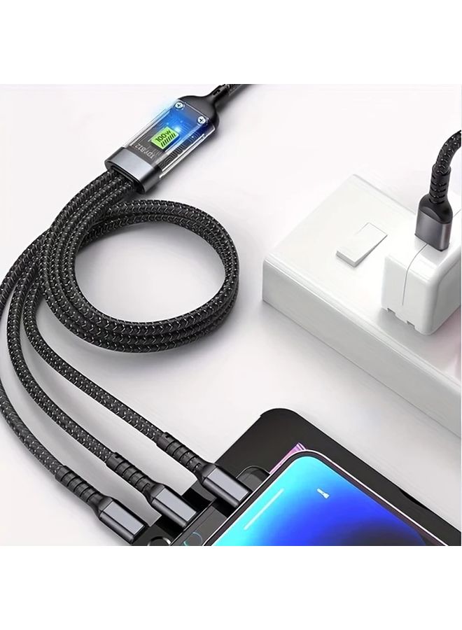 3Pcs 3in1 Multi USB Charging Cable Nylon Braided Fast Charger 1.2m - Image 4