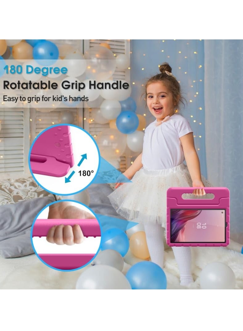 Procases Kids Case for Lenovo Tab M9 9 Inch 2023 Shockproof Lightweight Kids Friendly Case with Convertible Handle Stand for Girls Boys Children Toddler Baby Magenta - Image 2