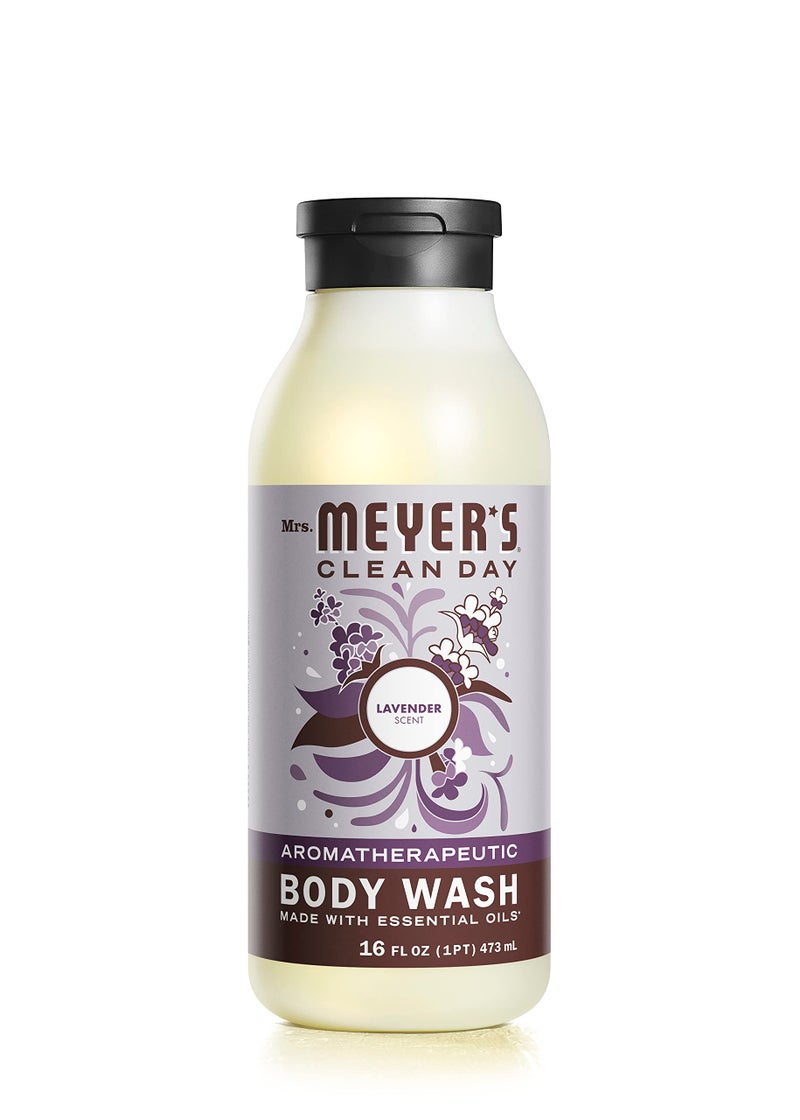 MRS. MEYER'S CLEAN DAY Moisturizing Body Wash for Women and Men, Biodegradable Shower Gel Formula Made with Essential Oils, Lavender, 16 oz - Image 1