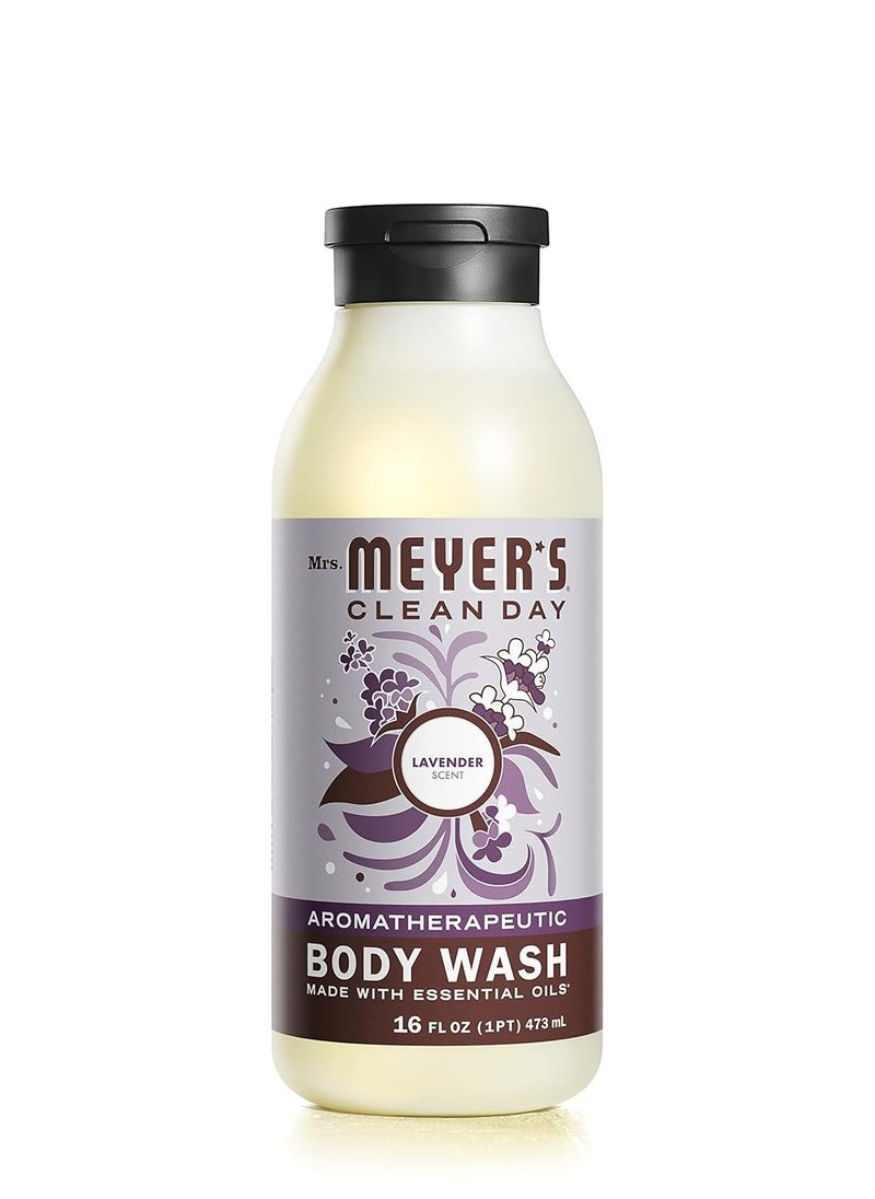 Mrs. Meyer's Clean Day - MRS. MEYER'S CLEAN DAY Moisturizing Body Wash for Women and Men, Biodegradable Shower Gel Formula Made with Essential Oils, Lavender, 16 oz - Image 1