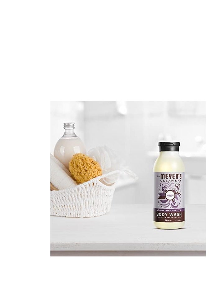 Mrs. Meyer's Clean Day - MRS. MEYER'S CLEAN DAY Moisturizing Body Wash for Women and Men, Biodegradable Shower Gel Formula Made with Essential Oils, Lavender, 16 oz - Image 1