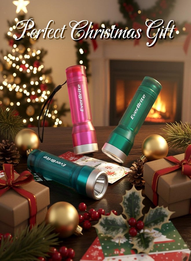 إيفربايت مصباح يدوي صغير من EverBrite، مصباح يدوي LED بثلاثة أوضاع، مزود بـ 3 بطاريات AAA، مصباح يدوي صغير مقاوم للماء لحالات الطوارئ والتخييم، لون وردي، عبوة واحدة - Image 2