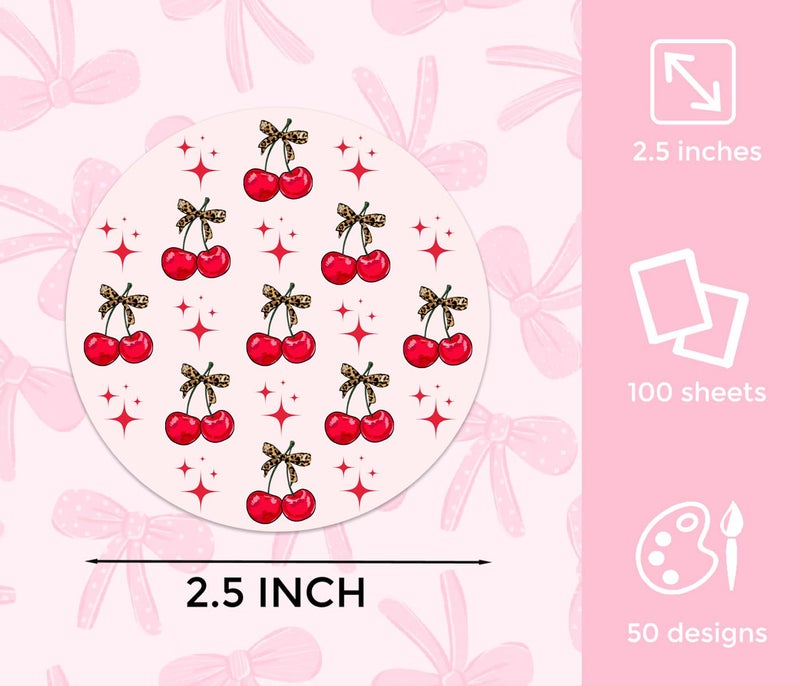 MUBYOK M505 2.5inch 100pcs Car Freshies Cardstock Cutouts Round for Circles Silicone Molds & Aroma Beads Accessories Supplies, Funny Quote, Western, Mama,Pink bow,Drive - Image 2