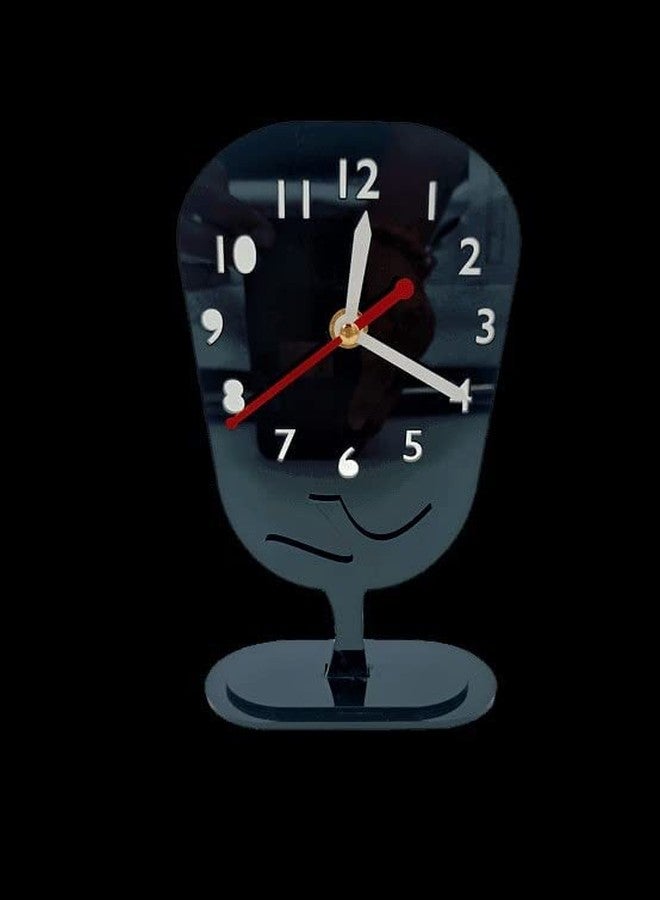 HandyTrendy Acrylic Tree Designed Table Clock | Table Clock for Study Table, Office Desk | Frameless Designed Clock Desk Organizer Acrylic Clock (18 * 10CM) (Black) - Image 3