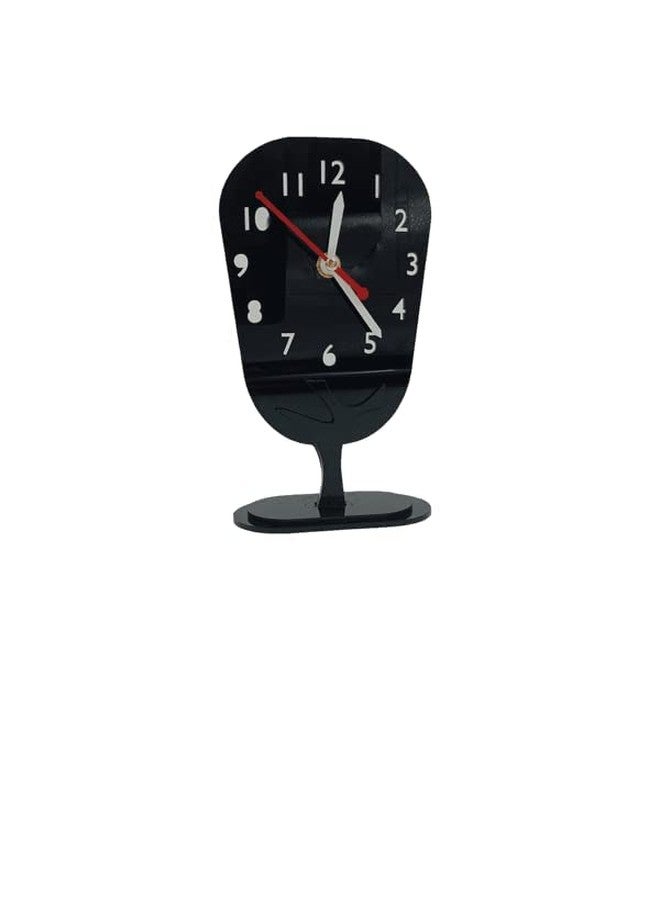 HandyTrendy Acrylic Tree Designed Table Clock | Table Clock for Study Table, Office Desk | Frameless Designed Clock Desk Organizer Acrylic Clock (18 * 10CM) (Black) - Image 1