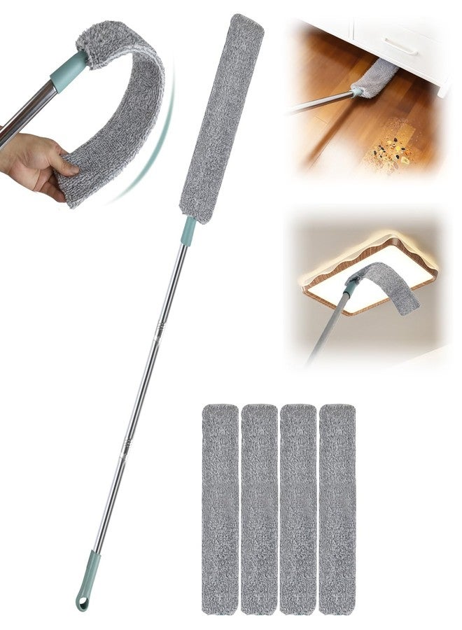 SEILETOO 67 in Dusters for Cleaning with Extension Pole, Retractable Gap Dust Cleaner with 4PCS Microfiber Cloths, Baseboard Cleaner Tool with Handle for Blinds, Under Appliances Furniture Fridge - Image 1