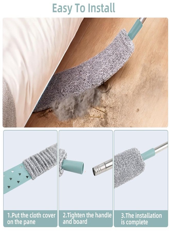 SEILETOO 67 in Dusters for Cleaning with Extension Pole, Retractable Gap Dust Cleaner with 4PCS Microfiber Cloths, Baseboard Cleaner Tool with Handle for Blinds, Under Appliances Furniture Fridge - Image 5