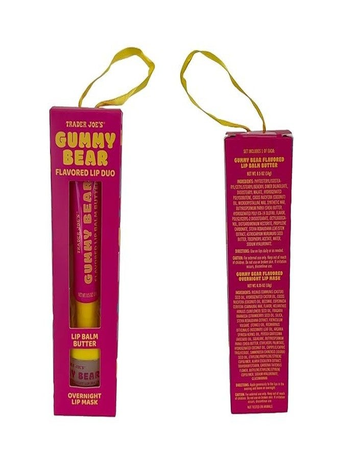 Moisturizing No dyes, parabens or phthalates, Gummy Bear Flavored Lip Duo Set : Lip Balm Butter & Overnight Lip Mask