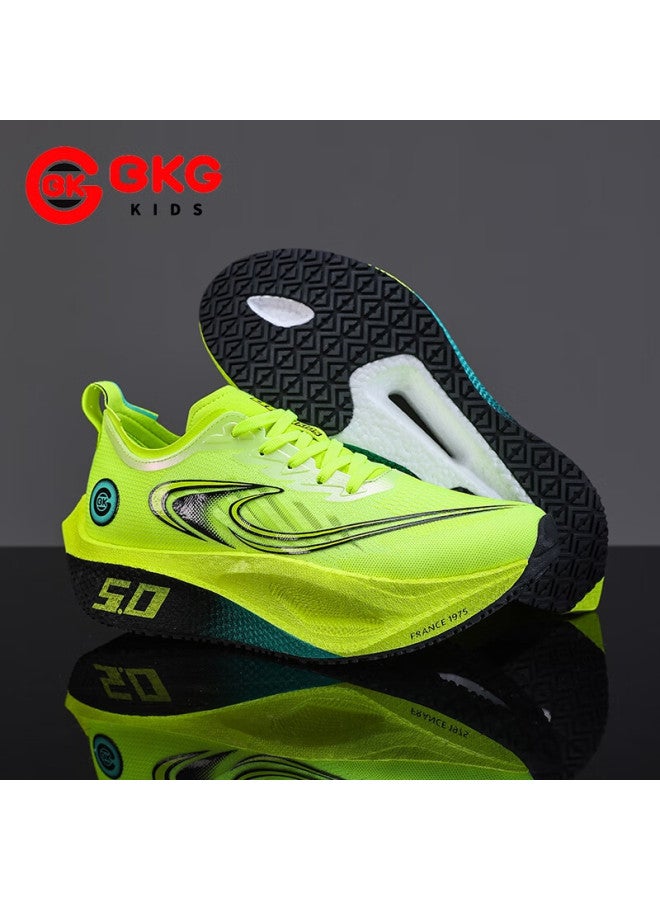 Bkg Middle School Student Running Shoes Jifeng 5.0 Training Shoes Spring Autumn Popcorn Carbon Plate Shoes Zyq25730 Fluorescent Green 37 - Image 1