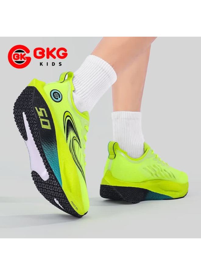 Bkg Middle School Student Running Shoes Jifeng 5.0 Training Shoes Spring Autumn Popcorn Carbon Plate Shoes Zyq25730 Fluorescent Green 37 - Image 4