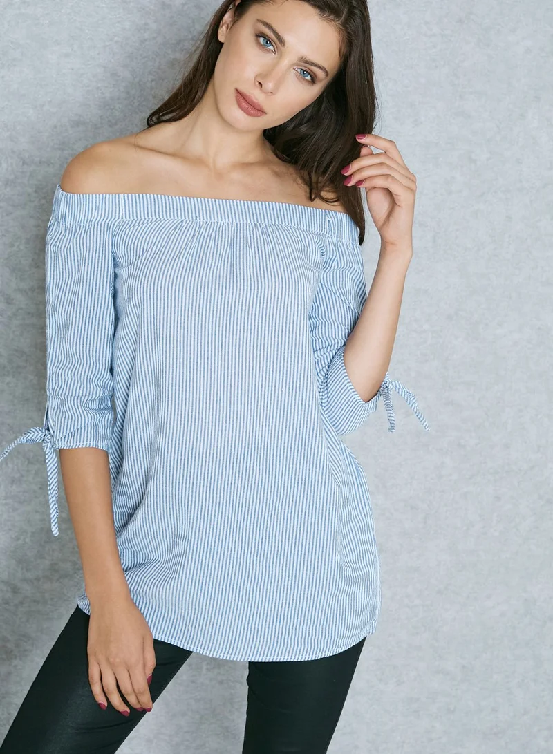 DOROTHY PERKINS Longline Stripe Bardot Top