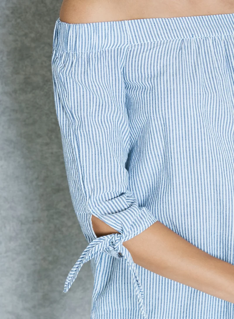 DOROTHY PERKINS Longline Stripe Bardot Top