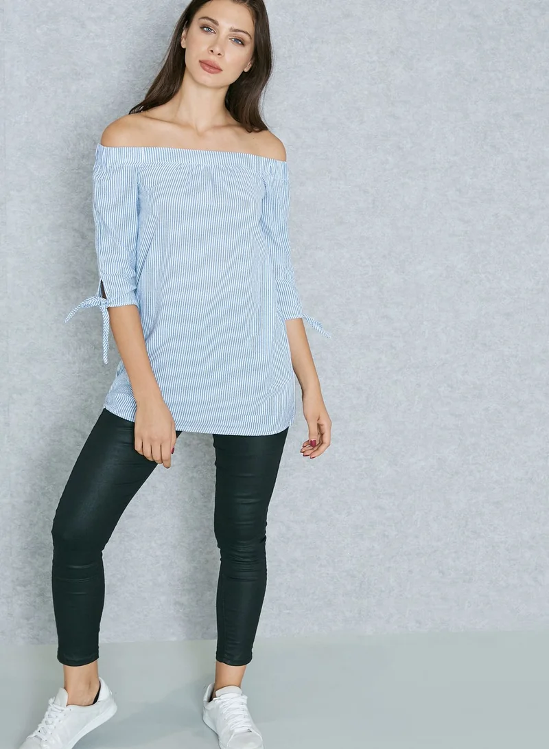DOROTHY PERKINS Longline Stripe Bardot Top