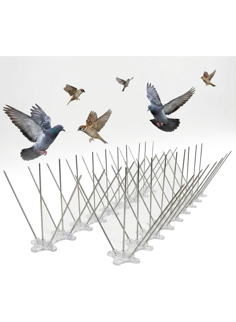 هيتكس مسامير طاردة للطيور للاستخدام الخارجي والداخلي، متينة وضادة للطيور بقاعدة من البولي كربونات المقاومة للأشعة فوق البنفسجية، توقف الحمام والغربان والنوارس، سهلة التركيب على الأسطح ووحدات التكييف والشرفات (50) - Image 1