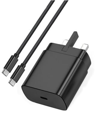 شاحن سريع للغاية بقوة 45 وات مع مقبس نوع C وكابل USB C (1.5 متر مرفق به) - محول حائط للشحن السريع بطول 1.5 متر، متوافق مع أجهزة S24 Ultra/S24 Plus/S23 FE/S24/S22/S21 S20، A54 A25 A15 A05S A53 A34 A23 5G، Z Fold 4 5/Z Filp، Tab S7 S8، وأجهزة أخرى، أسود - pzsku/Z161163CB1FC82E2CF951Z/45/1751014092/23cee902-6173-43fc-9872-55577ca6b4f0