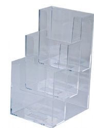 SourceOne SOURCE ONE 4-Inch Wide 3 Tier Premium Trifold Acrylic Brochure Holder, Clear - Image 2
