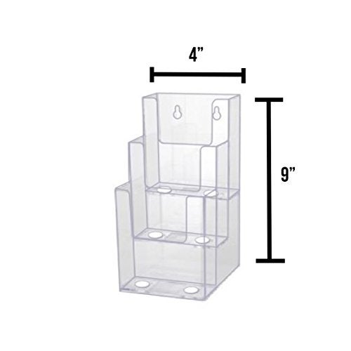SourceOne SOURCE ONE 4-Inch Wide 3 Tier Premium Trifold Acrylic Brochure Holder, Clear - Image 3