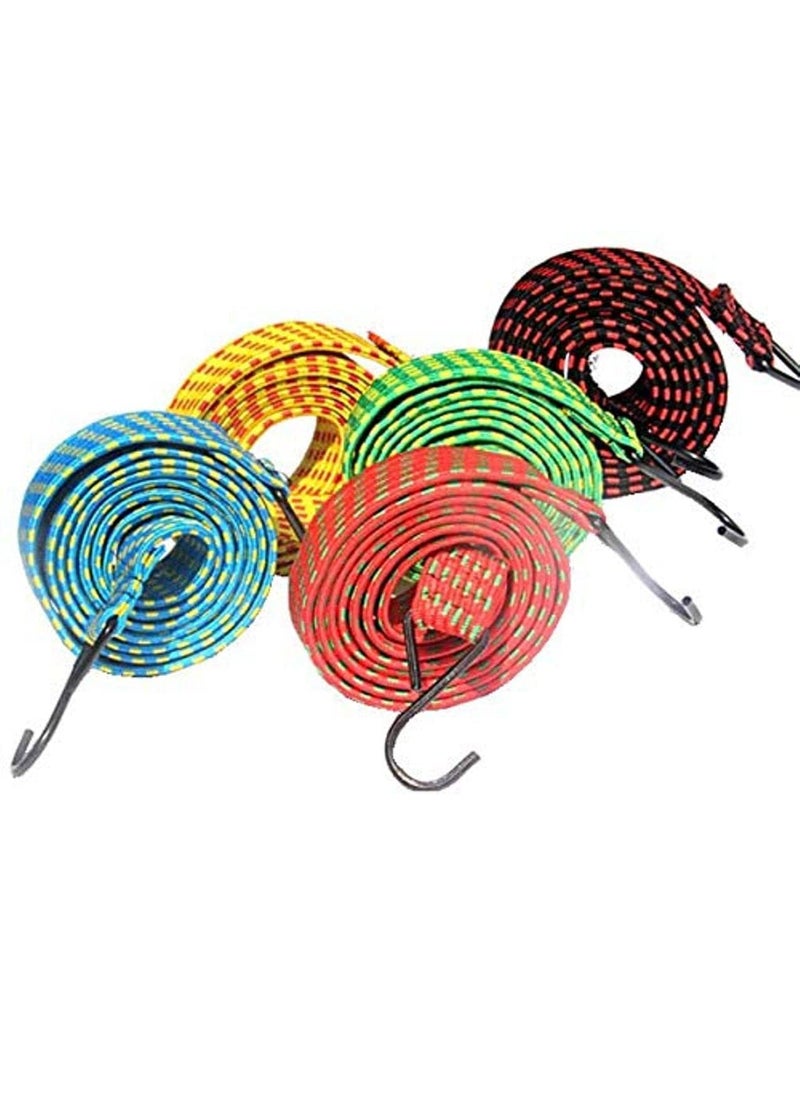 Dinojames Superior High Strength Stretchable Elastic RopeBungee Cord for Hanging Clothes Tying Behind Bikes 6ft Assorted Pack of 4