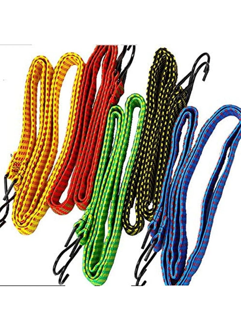 Dinojames Superior High Strength Stretchable Elastic RopeBungee Cord for Hanging Clothes Tying Behind Bikes 6ft Assorted Pack of 4