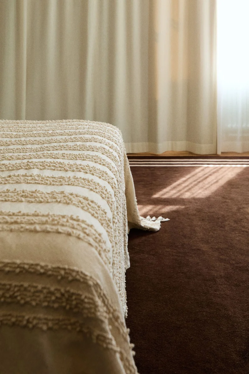 H&M Textured cotton-blend bedspread