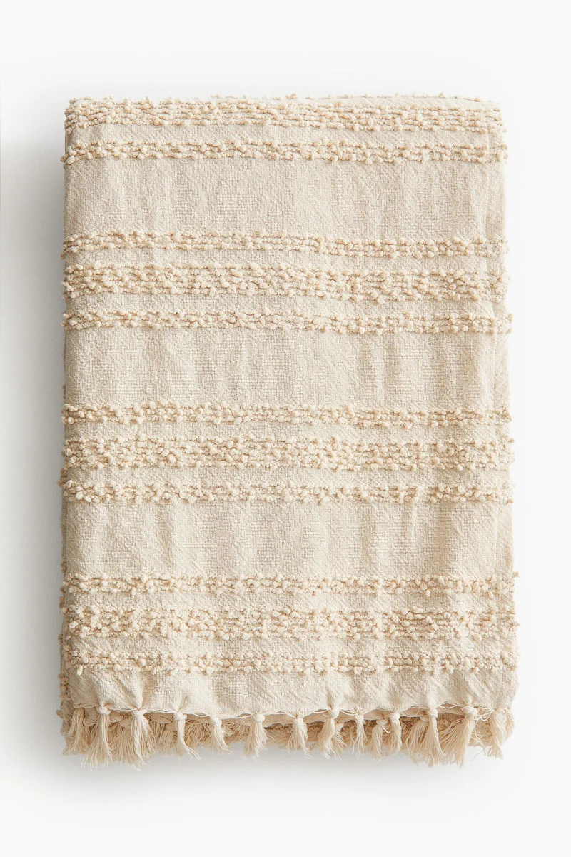 H&M Textured cotton-blend bedspread