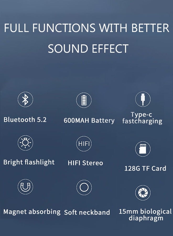 Wireless Bluetooth Headphones With Light Foldable Wireless Sport Earphones with Mic for Gym Running Driving Noise-canceling Headset with TF Card Slot - Image 4