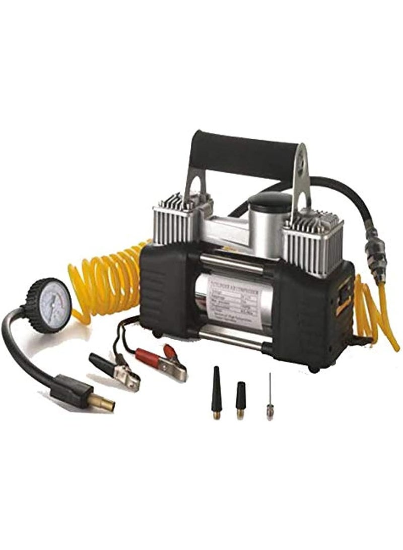 Heavy Duty 2-Cylinder Car Air Compressor - High-Pressure Portable Tire Inflator - Rapid Performance Air Pump for All Vehicle Types