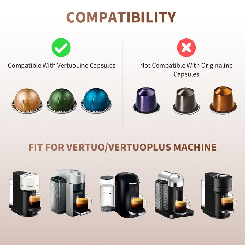 sootozy Reusable Pods for Nespresso Capsules VertuoLine, 100pcs Refillable Aluminum Covers Foil Seals Lids (Pods Not Included), Compatible for Nespresso VertuoPlus Espresso Machine - Image 2