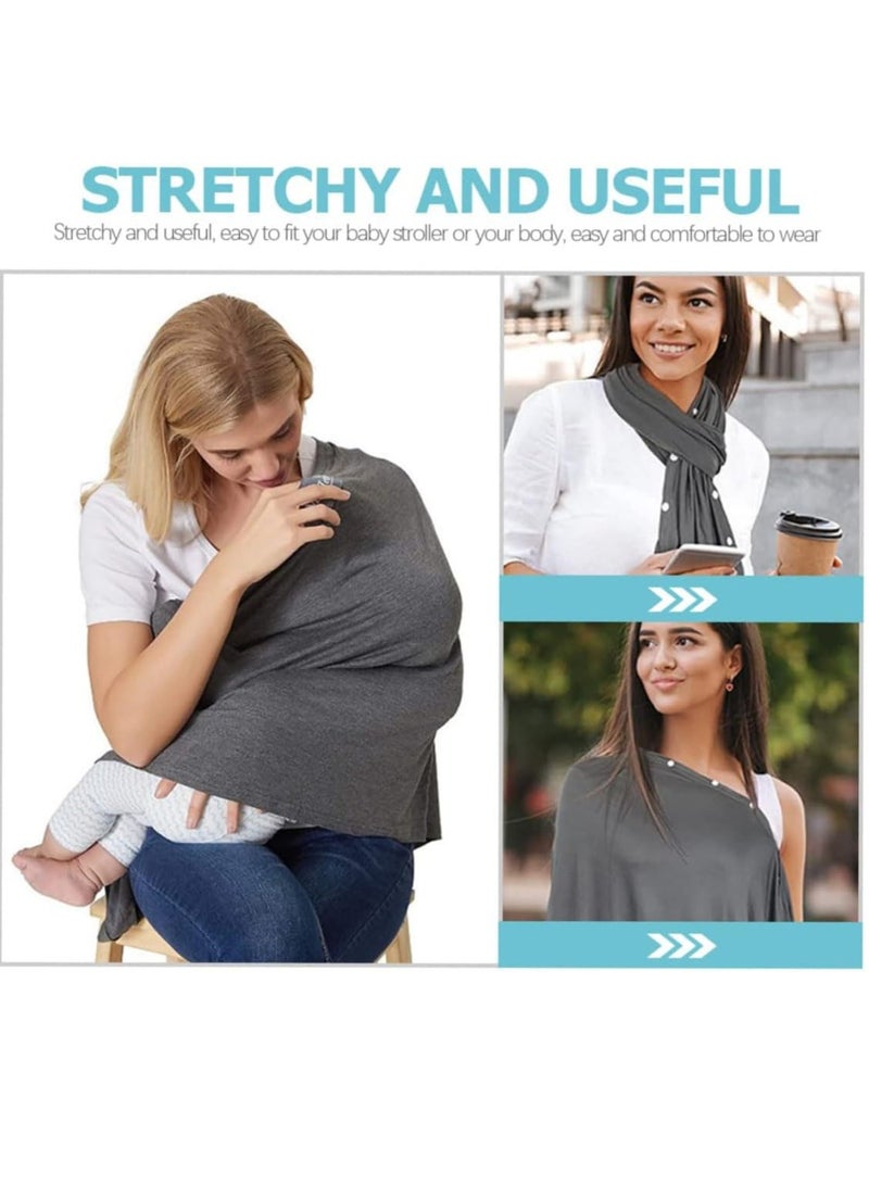 Feeding Cover Privacy Nursing Cover Soft and Breathable Nursing Poncho Nursing Poncho Scarf with on for Boys and Girls Seat Infant Car Seat Canopy Cover  - Image 3