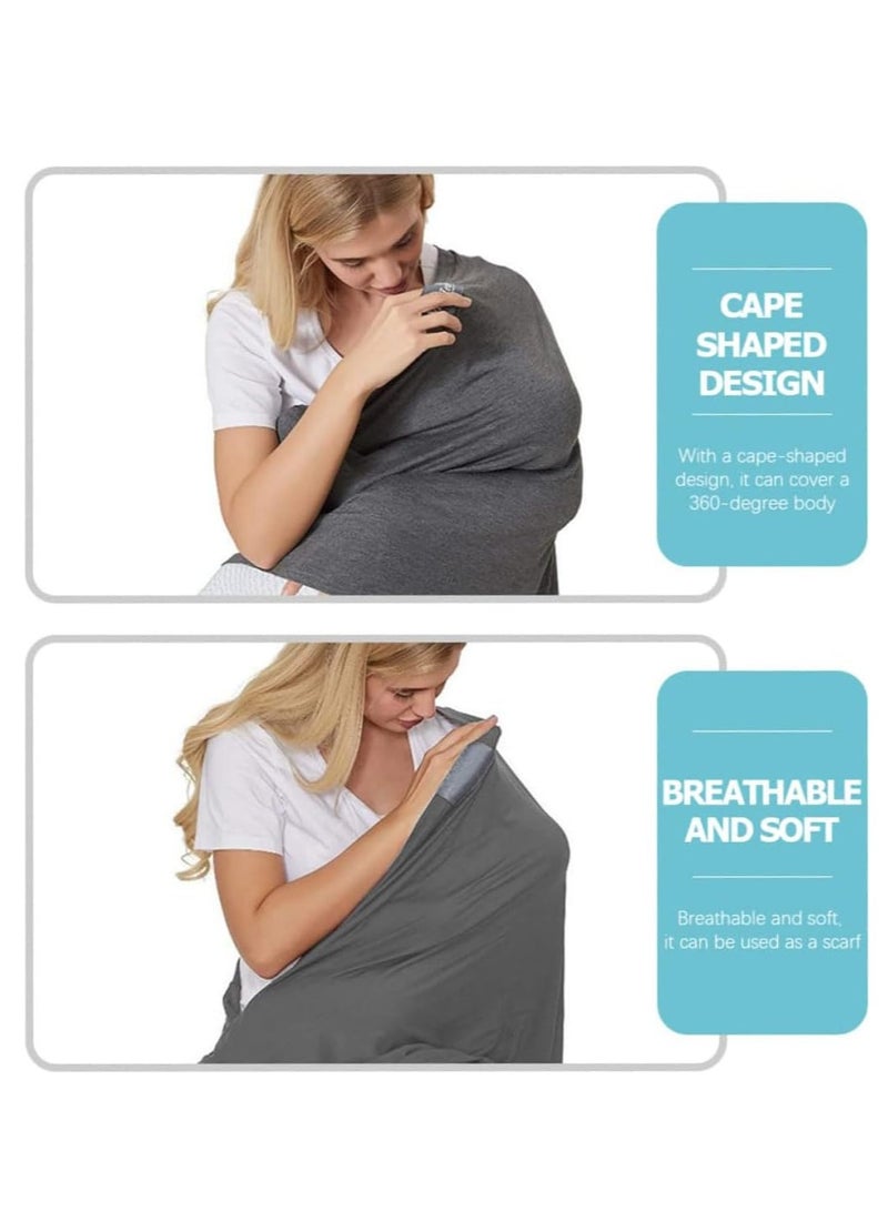 Feeding Cover Privacy Nursing Cover Soft and Breathable Nursing Poncho Nursing Poncho Scarf with on for Boys and Girls Seat Infant Car Seat Canopy Cover  - Image 4