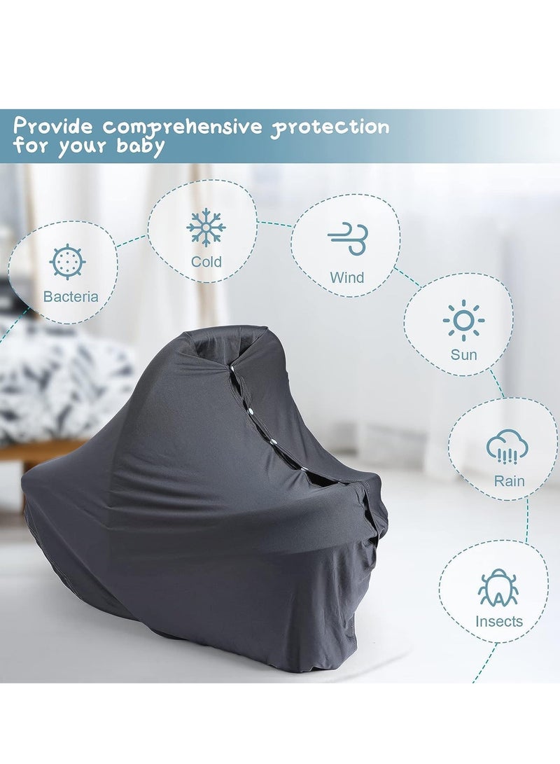 Feeding Cover Privacy Nursing Cover Soft and Breathable Nursing Poncho Nursing Poncho Scarf with on for Boys and Girls Seat Infant Car Seat Canopy Cover  - Image 5